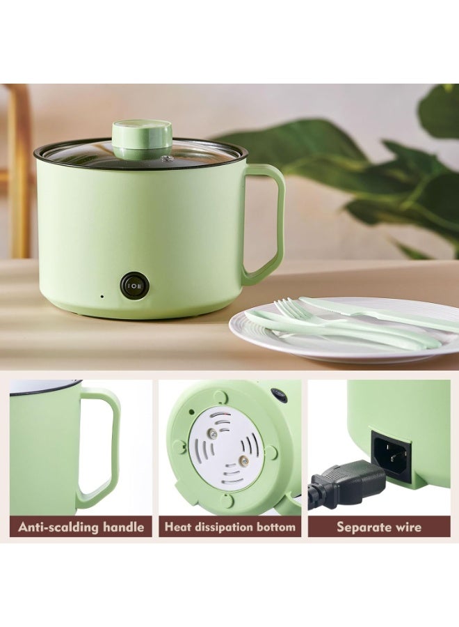 Arabest Electric Ramen Cooker Hot Pot Electric Dual Power Noodle Cooker, Boil Dry Protection, Nonstick, Multifunctional Lazy Pot for Cooking Pasta, Noodles, Egg - Image 5
